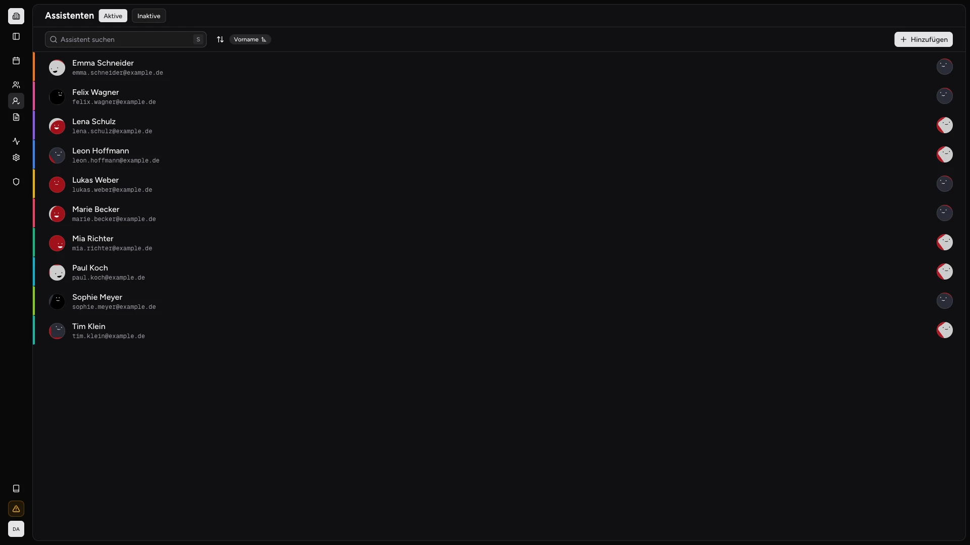 Assistentenprofile und Zuordnung