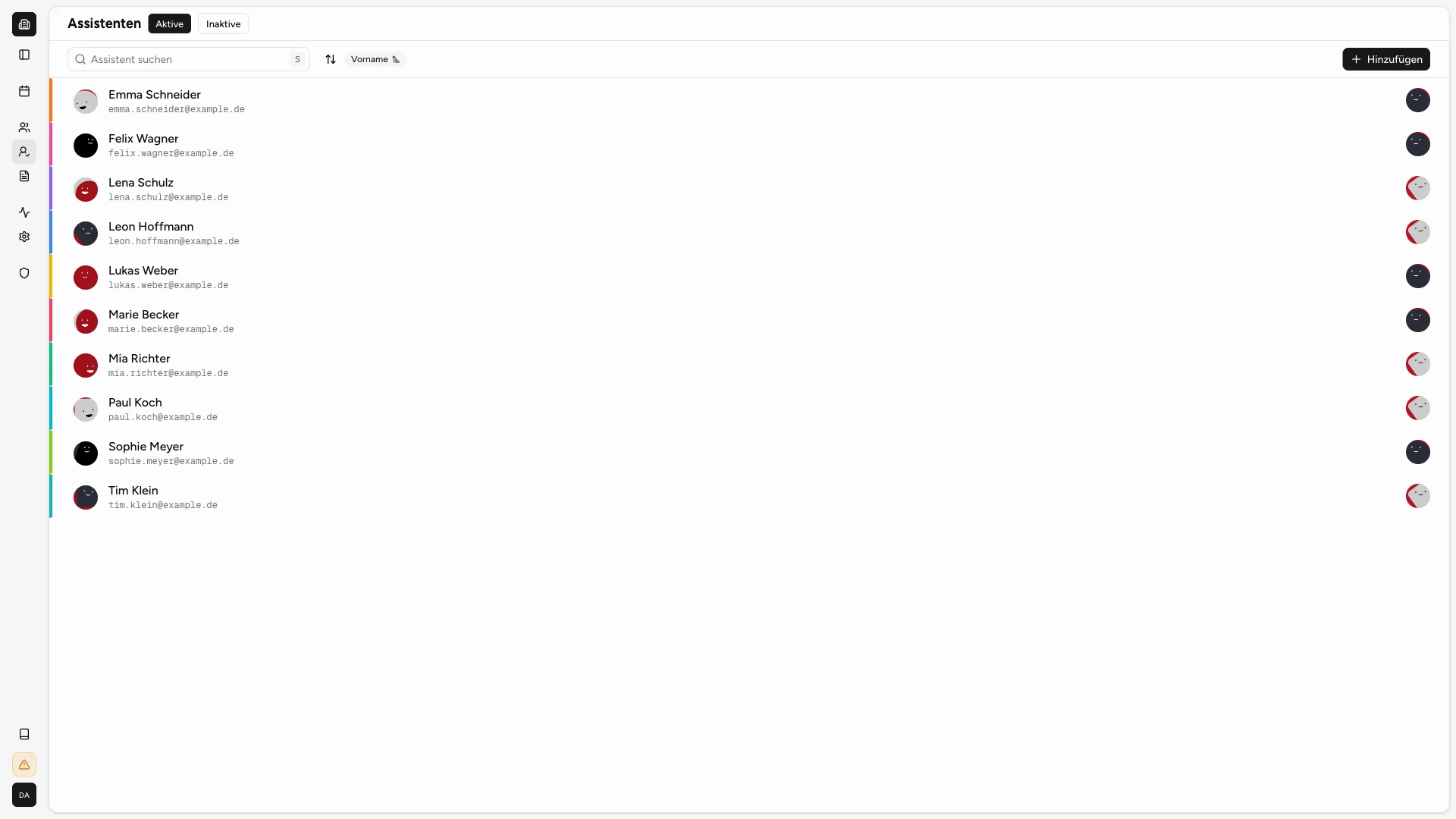 Assistentenprofile und Zuordnung