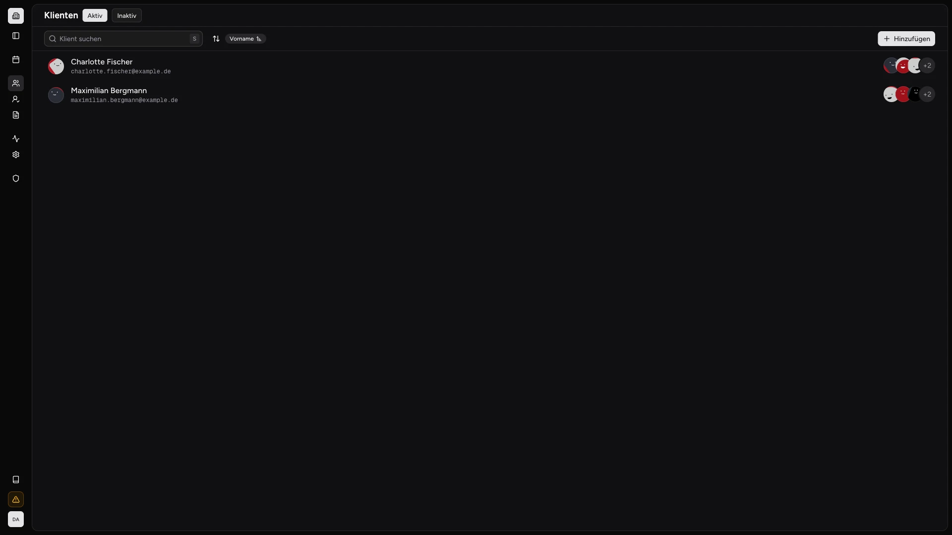 Klientenübersicht mit Zuordnung