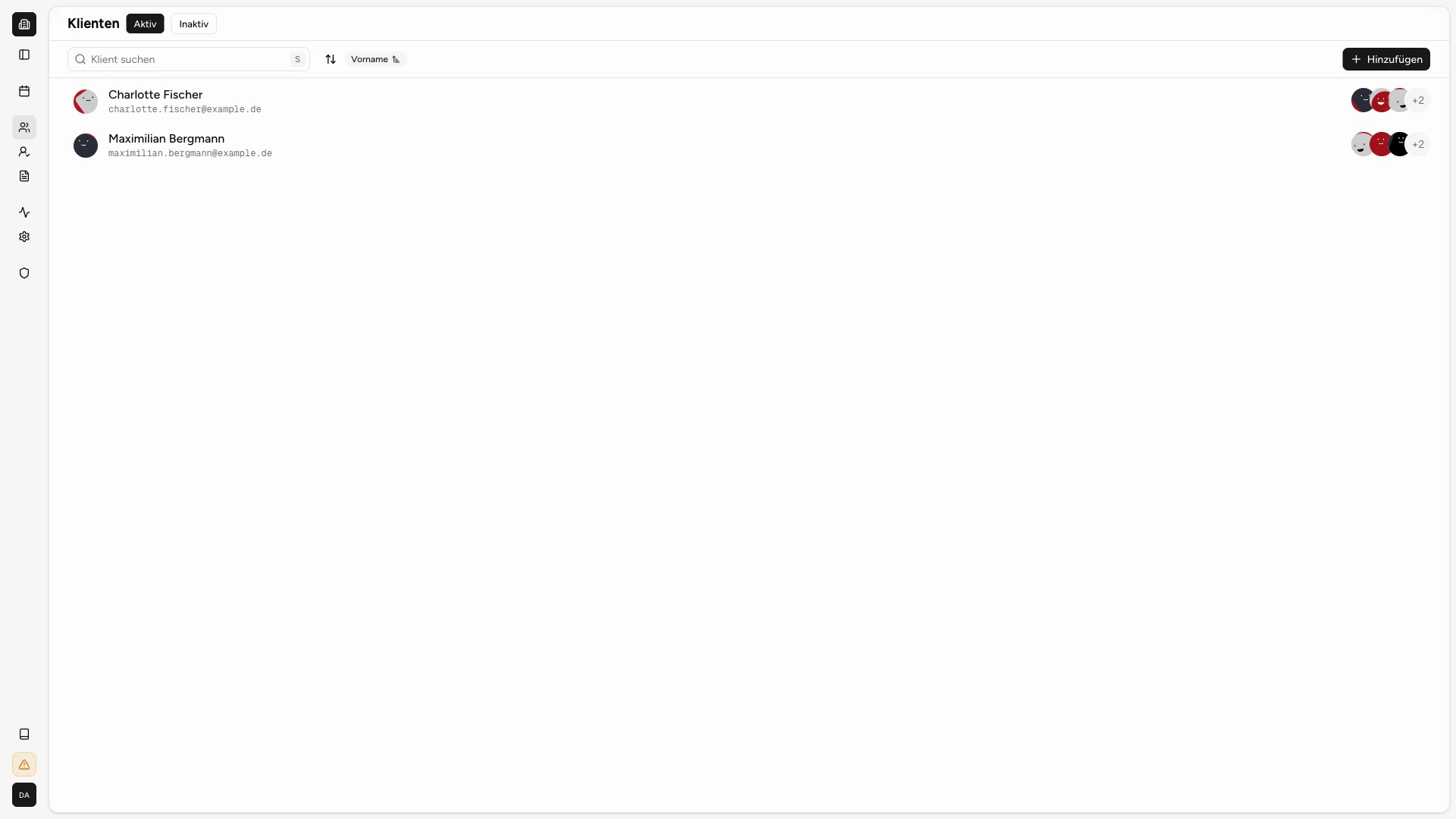 Klientenübersicht mit Zuordnung